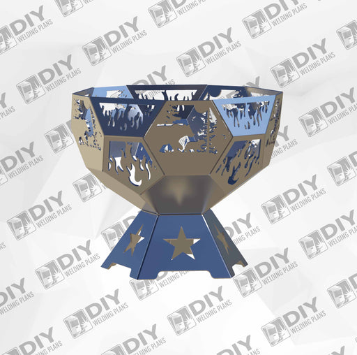 24" in Bear half dome fire pit - Plasma Laser DXF Cut File