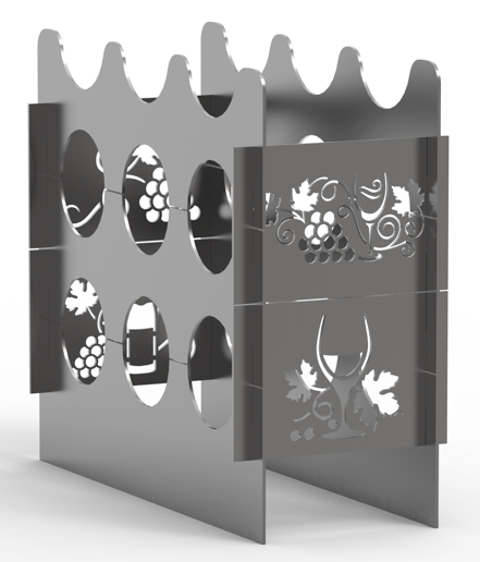 **NEW!** Wine Rack for 9 Bottles of Wine - Plasma Laser DXF Cut File