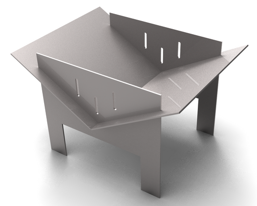 Simple V-Grill Fire Pit 26" wide 0.25" thick - Plasma Laser DXF Cut File