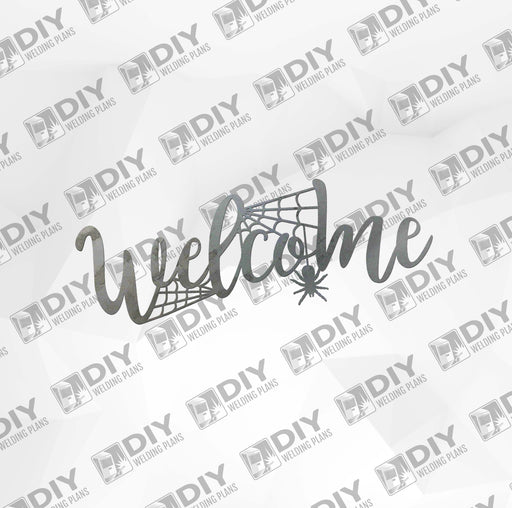 Halloween Spider Welcome Sign DXF Plasma File