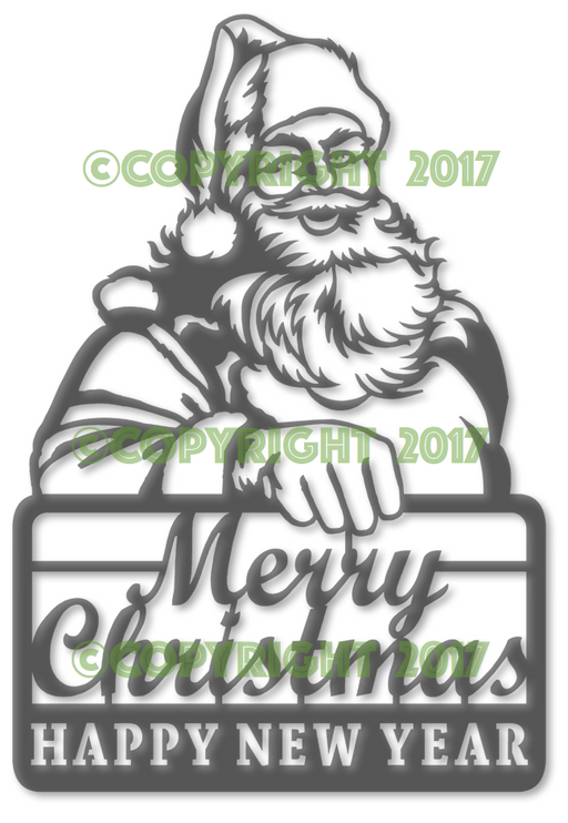 Santa Merry Christmas - Plasma Laser DXF Cut File