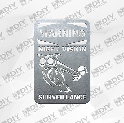 Night Vision with Owl Warning Sign - DXF File Only