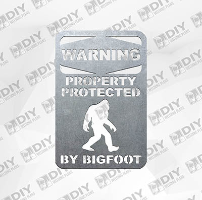 Warning Sign: Bigfoot - DXF File Only — DIY Welding Plans