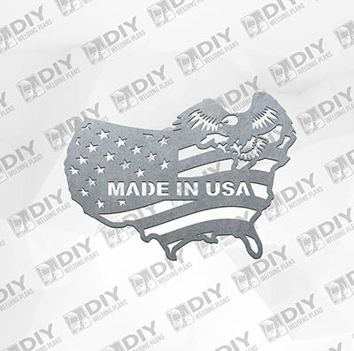 Made in USA - Eagle -  Plasma Laser DXF Cut File