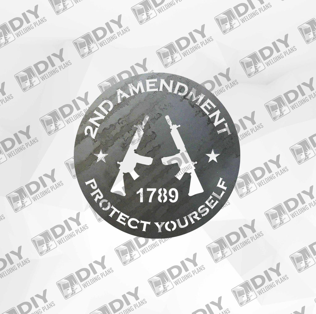 2nd Amendment Sign 15 DXF Plasma File — DIY Welding Plans