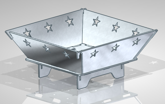 Square Texas Star Fire Pit 22 inch - Plasma Laser DXF Cut File