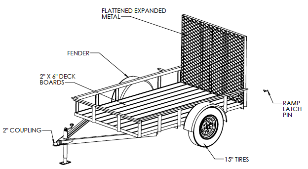 5’X8′ UTILITY TRAILER Welding Plans