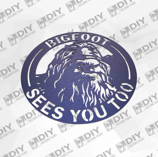 12" Bigfoot Sees you too Sign DXF Plasma File