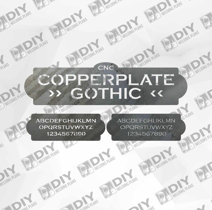 CNC Font - Copperplate Gothic Font - Custom Font for CNC