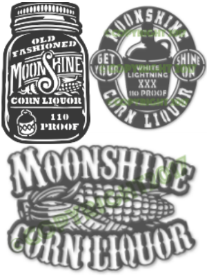 3 Moonshine files - Shine On Moonshine Jug Corn Liquor x3 Plasma Laser DXF Cut File