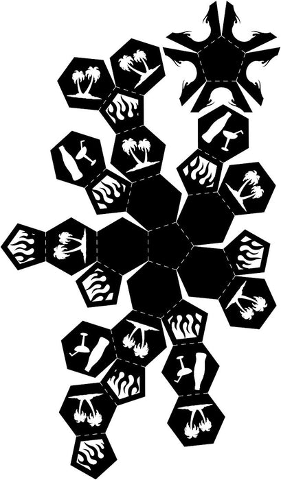 Fire Pit Hexagon Ball of Awesomeness 36in - Connected Pieces (For Bending) - DXF File