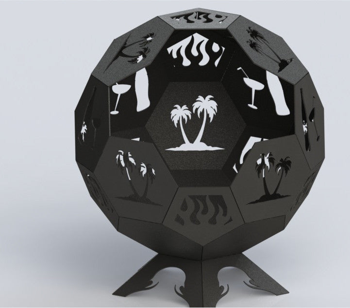 Fire Pit Hexagon Ball of Awesomeness 36in - Connected Pieces (For Bending) - DXF File