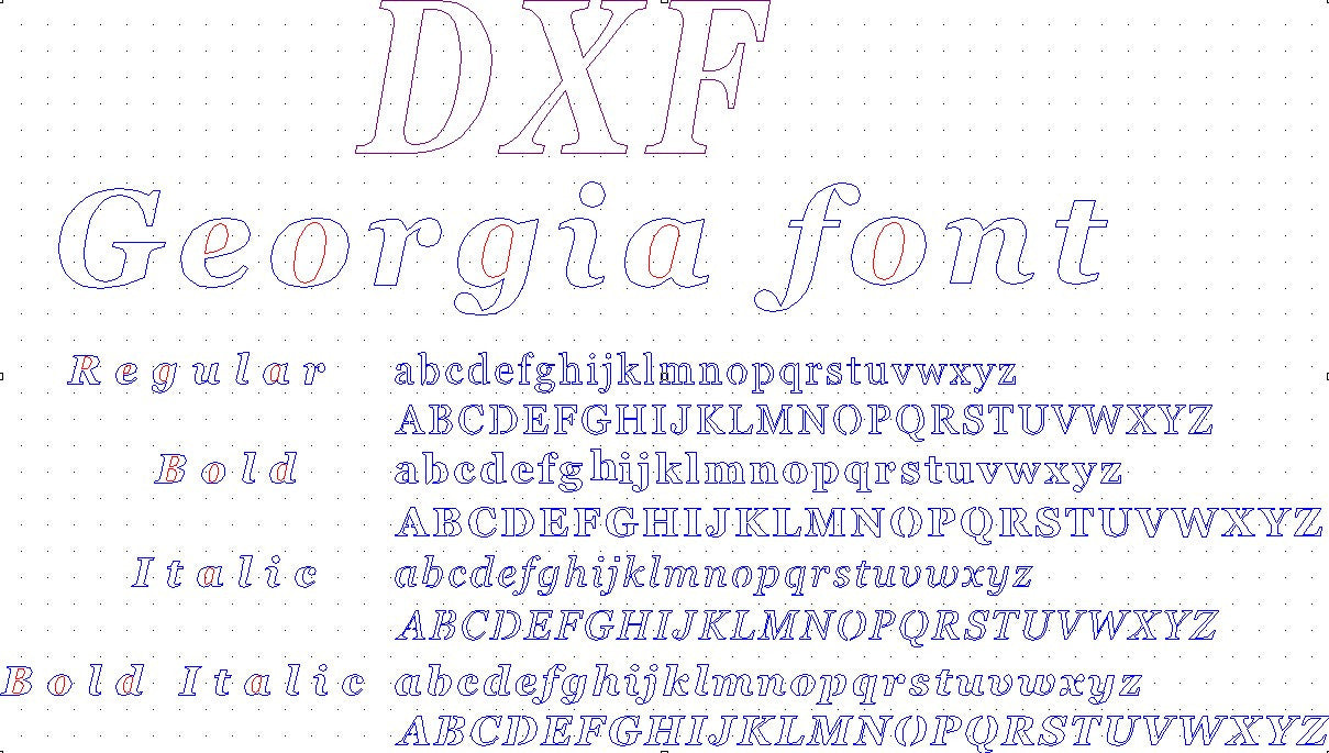Design File - Georgia Font Alphabet DXF of Pre-Cut Letters - Plasma Laser DXF Cut File - NOT AN ACTUAL FONT