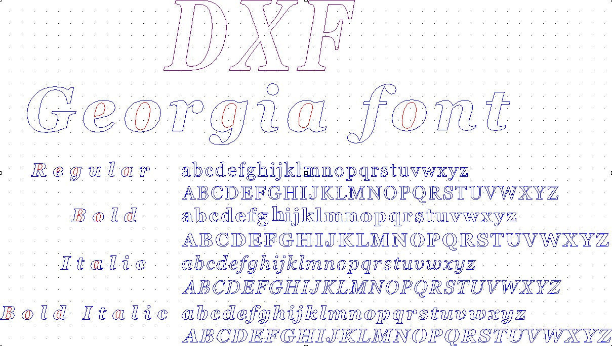 Design File - Georgia Font Alphabet DXF of Pre-Cut Letters - Plasma Laser DXF Cut File - NOT AN ACTUAL FONT