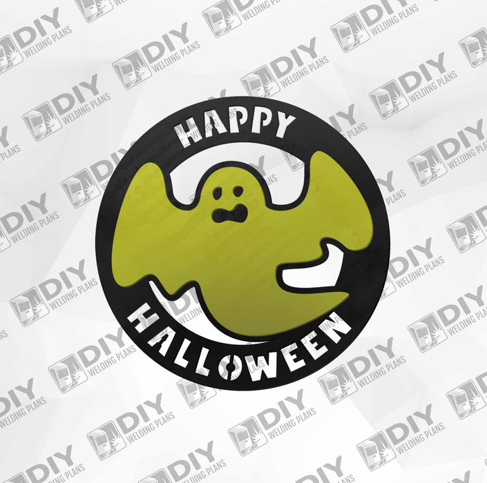 Happy Halloween Ghost Sign - 2 layer - DXF Plasma File