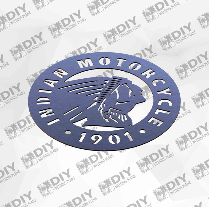 12" Indian Motorcycle 1901 Sign DXF Plasma File