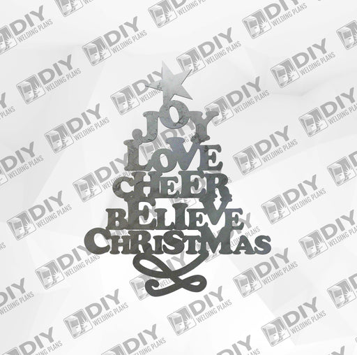 Joy Love Cheer Believe Christmas DXF Plasma File