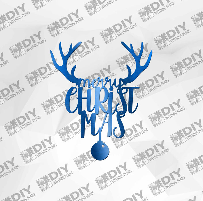 Merry Christmas Deer with Ball DXF Plasma File