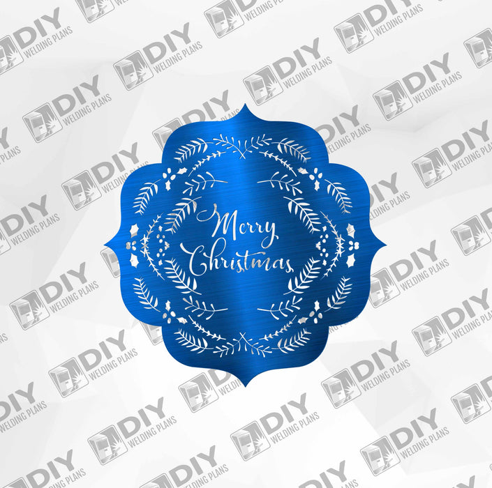 Merry Christmas with Leaves and Ornaments DXF Plasma File