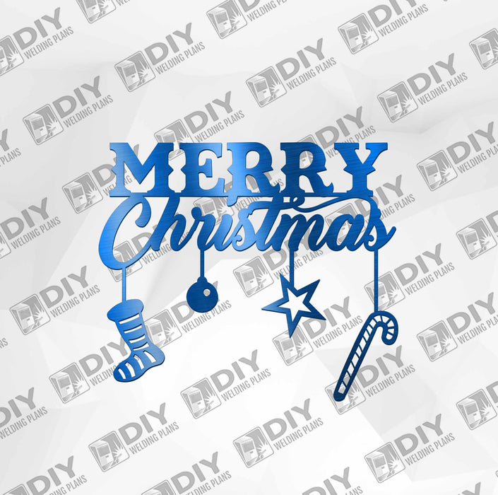 Merry Christmas with Ornaments DXF Plasma File