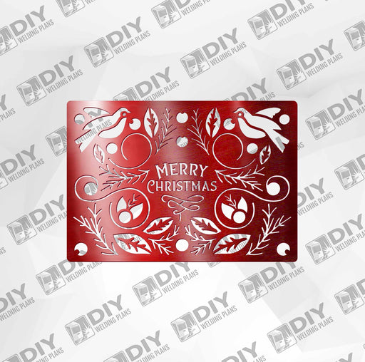Merry Christmas with Ornaments and Birds DXF Plasma File