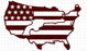 USA Flag with Revolver in Center - DXF File Only