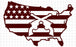 USA Flag with Revolvers Crossed in Center - DXF File Only