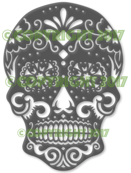 2 - Pack: Candy Sugar Skull Key Hole and Flower DXF Plasma File