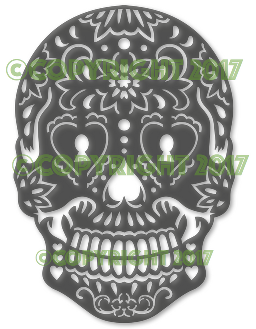 Candy Sugar Skull Key Hole DXF Plasma File