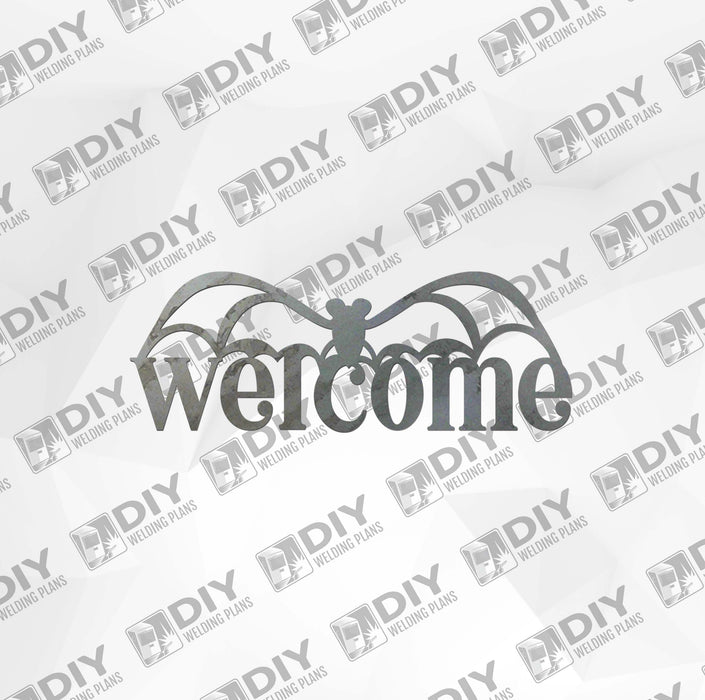 Halloween Bat 1 Welcome Sign DXF Plasma File