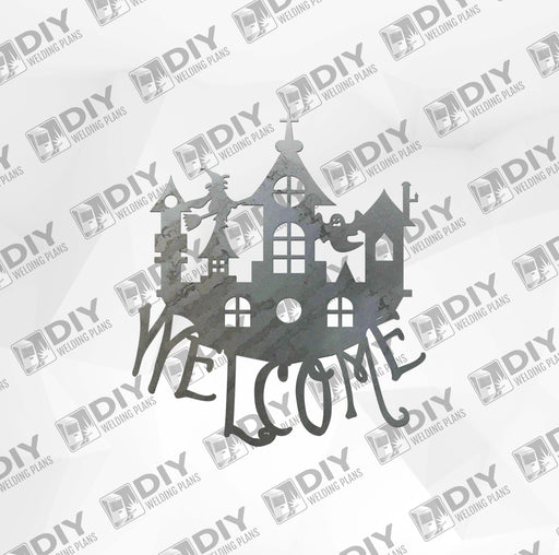 Halloween Castle 1 Welcome Sign DXF Plasma File