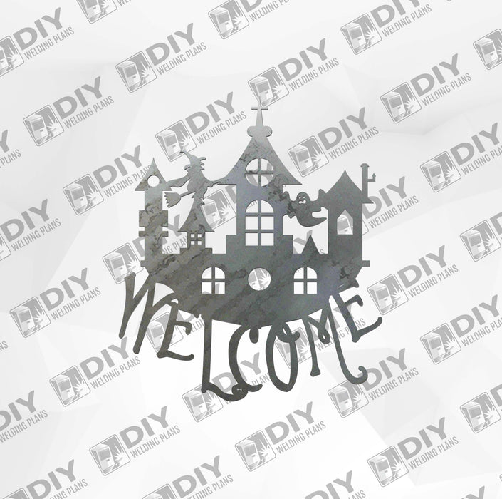 Halloween Castle 1 Welcome Sign DXF Plasma File