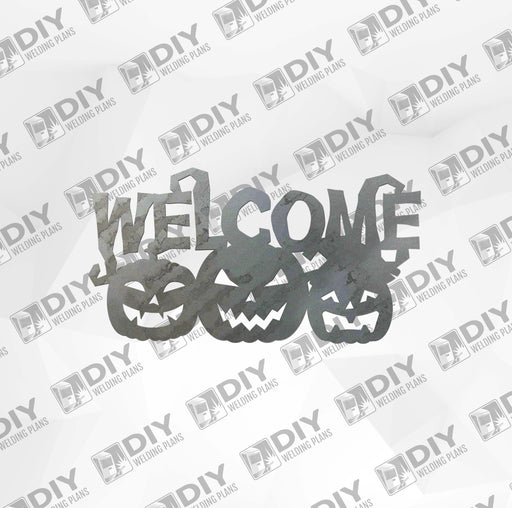 Halloween Jack-o'-lantern Welcome Sign DXF Plasma File