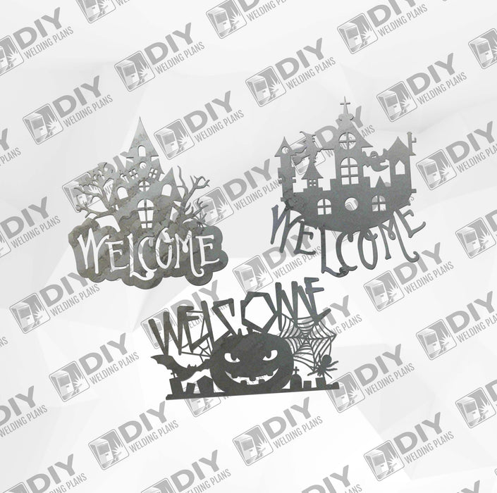 Halloween Welcome Sign Bundle 1 DXF Plasma File