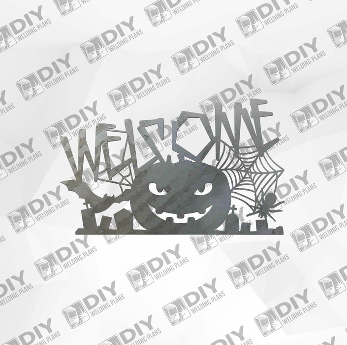 Halloween Pumpkin Welcome Sign DXF Plasma File