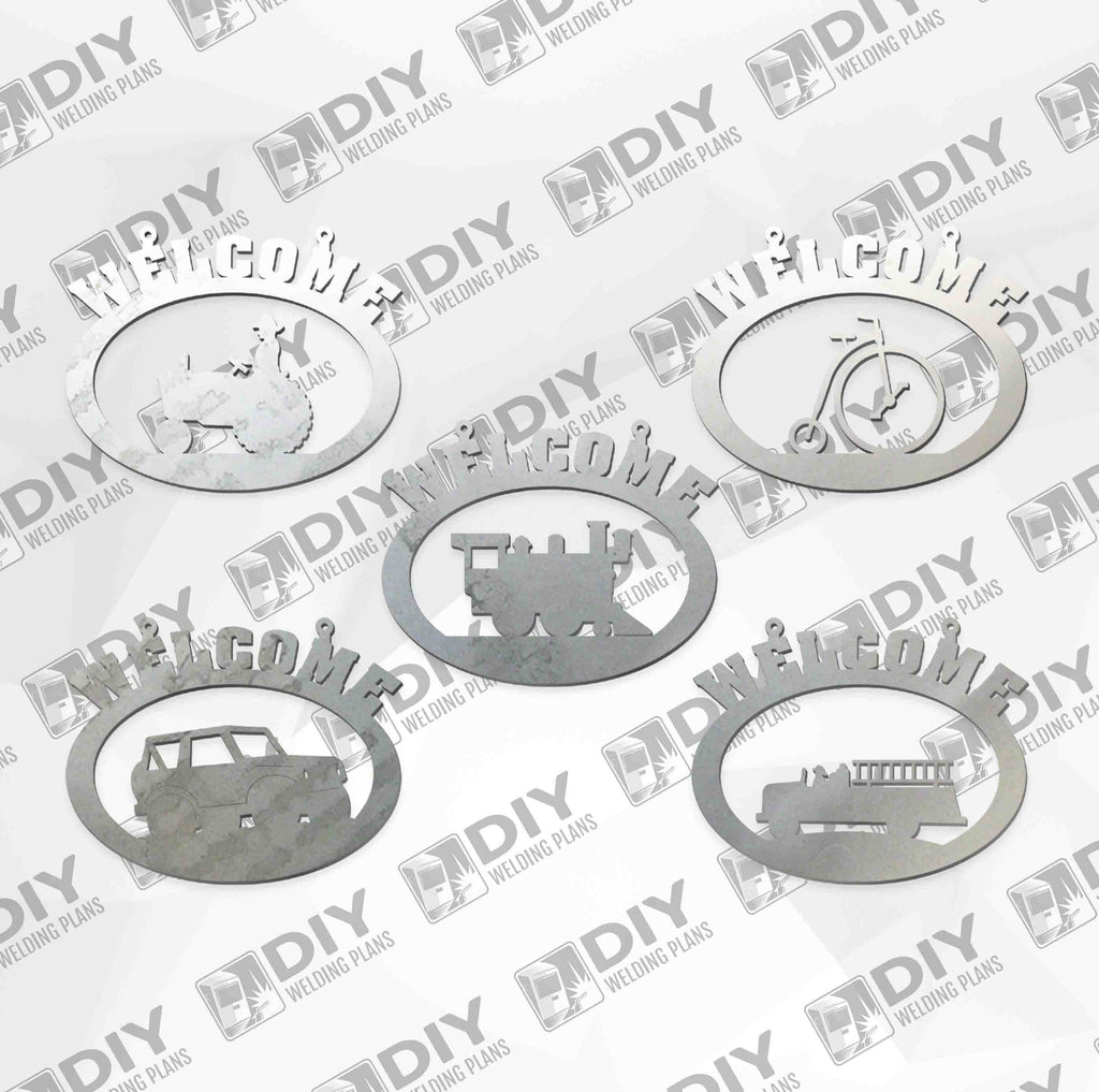 18” x 15” Welcome Sign Package Pack 4 — DIY Welding Plans