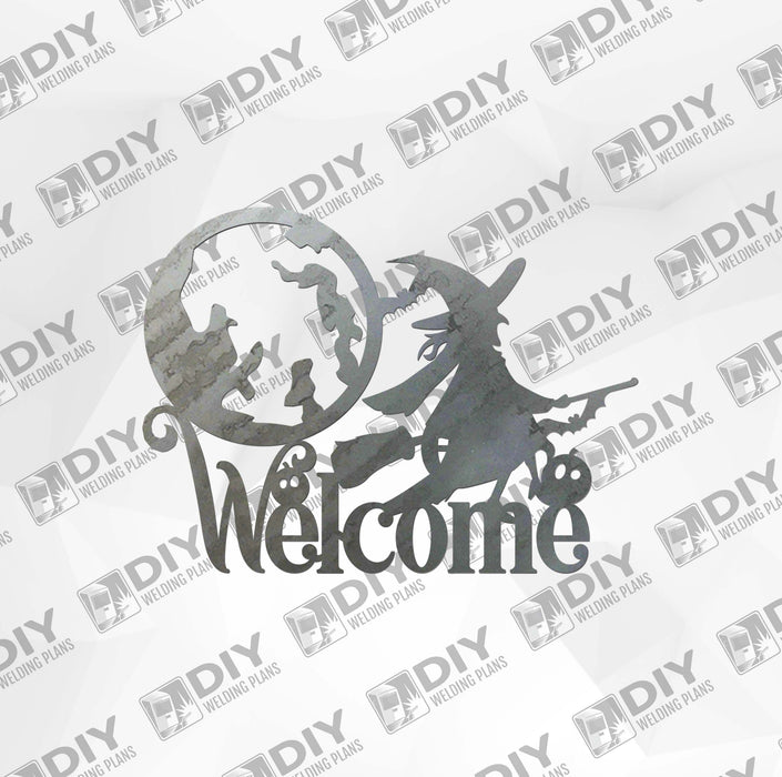 Halloween Witch Welcome Sign DXF Plasma File