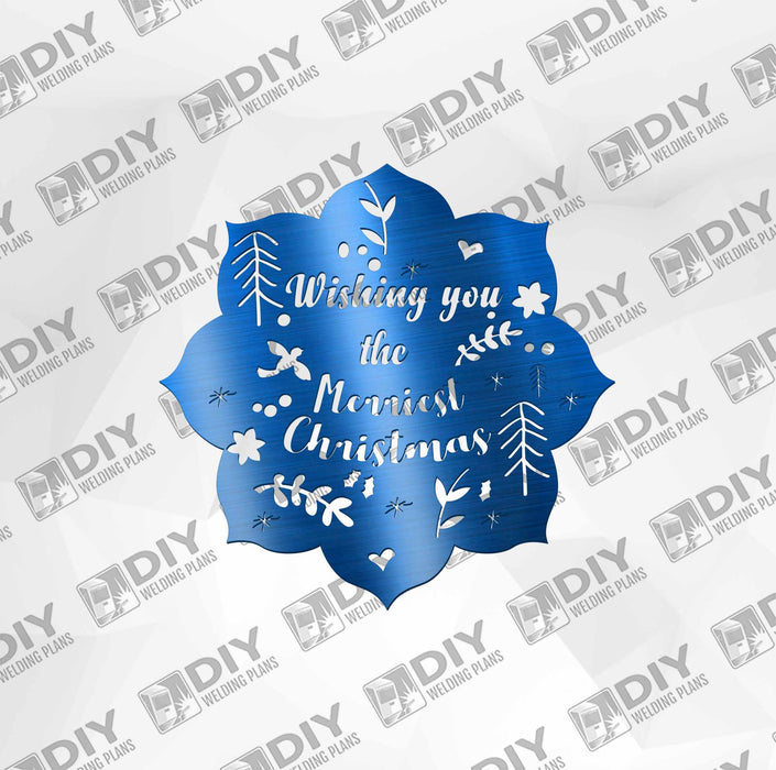 26" x 26" Wishing You the Merriest Christmas DXF Plasma File