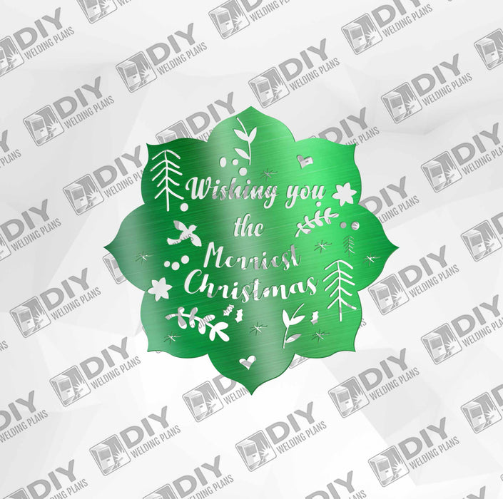 26" x 26" Wishing You the Merriest Christmas DXF Plasma File