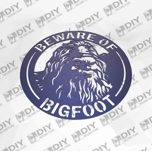12" Beware of Bigfoot Sign DXF Plasma File