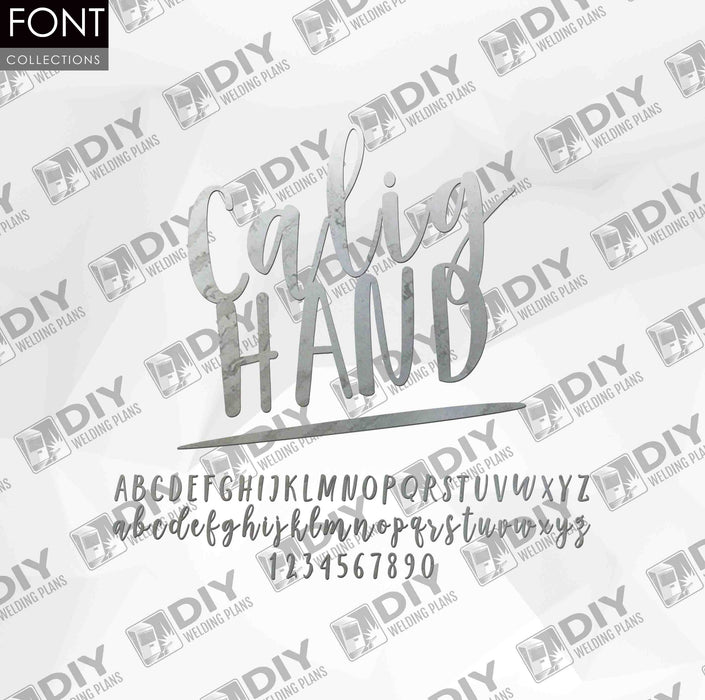 CNC Font - Calighand Font - Custom Font for CNC