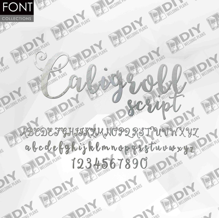 CNC Font - Caligroll Script Font - Custom Font for CNC