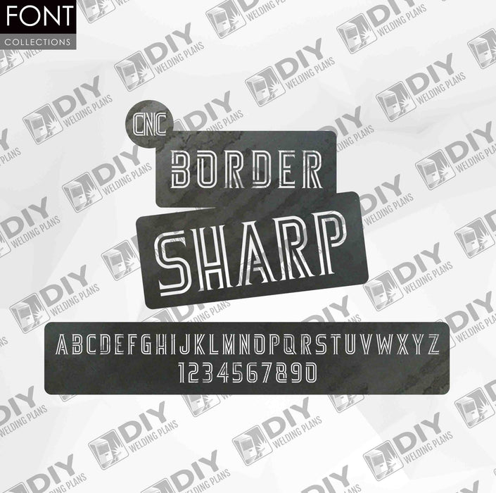 CNC Font - Border Sharp Font - Custom Font for CNC