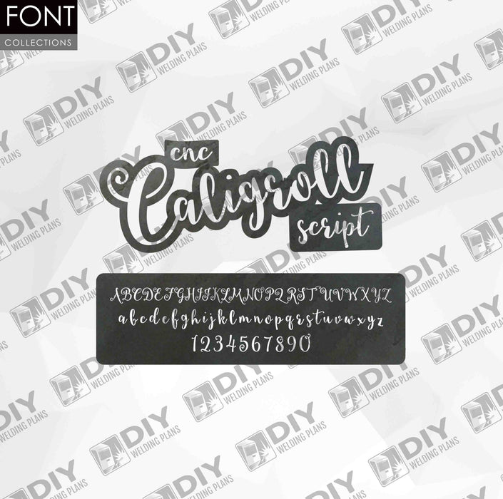 CNC Font - Caligroll Script Font - Custom Font for CNC — DIY Welding Plans