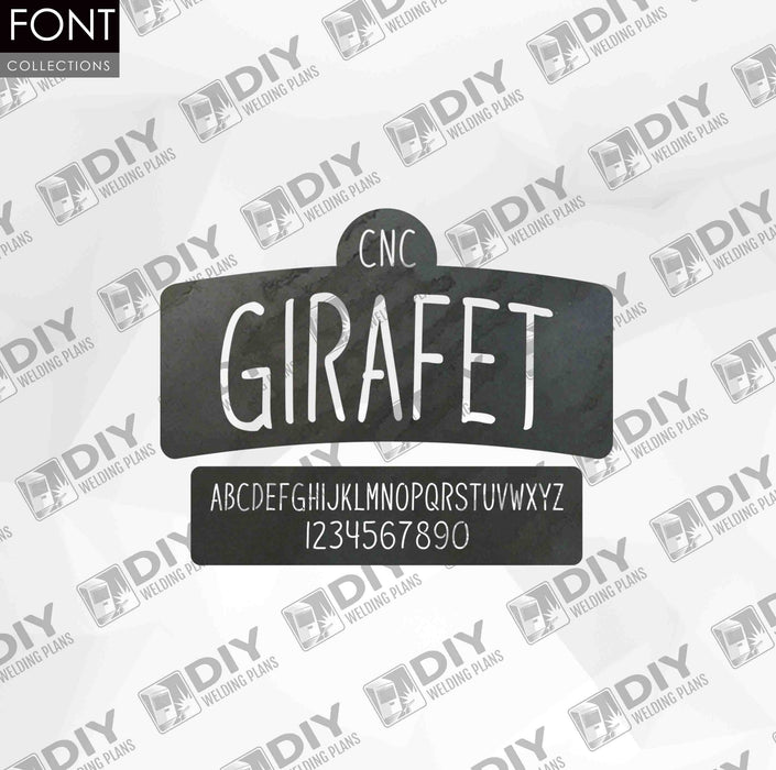 CNC Font - Girafet Font - Custom Font for CNC
