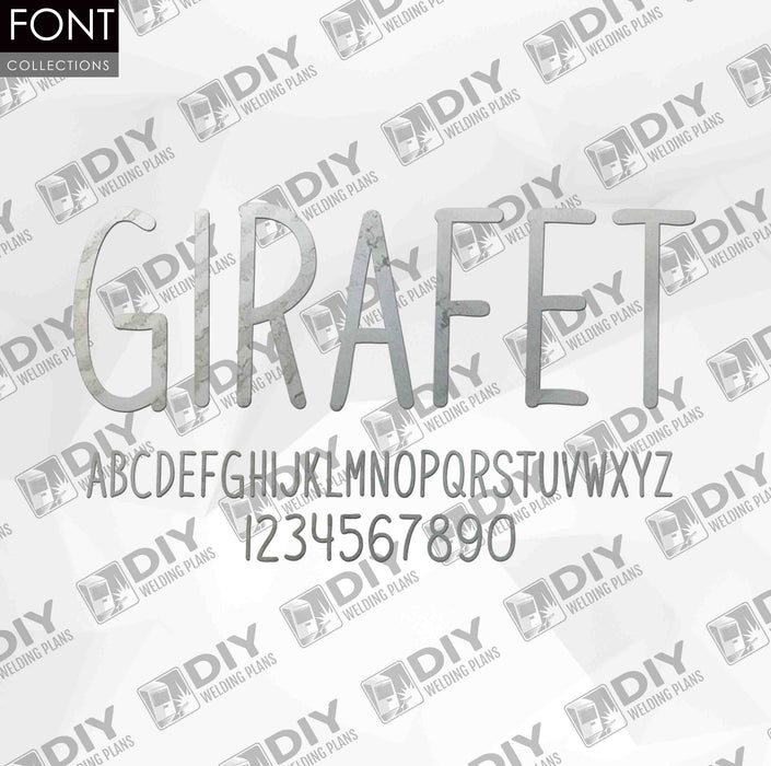 CNC Font - Girafet Font - Custom Font for CNC