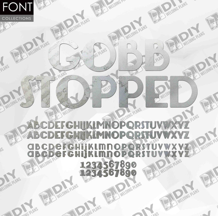 CNC Font - Gobbstopped Font - Custom Font for CNC