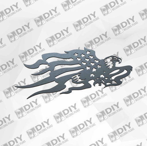 Eagle Flying Usa Flag - DXF File Only